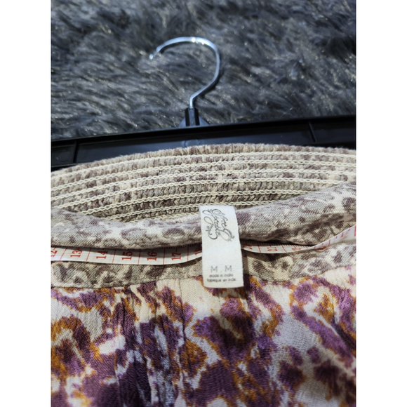 Free People Maxi Skirt High Low Gauze Raw Patchwork Cottagecore Bloom Tribal M - Picture 5 of 5